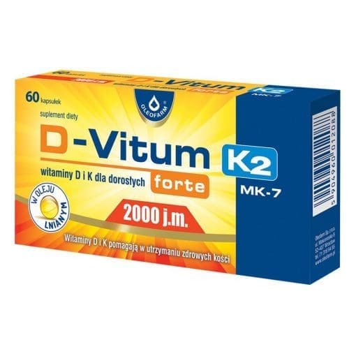 D-Vitum Forte 2000 j.m. K2 witamina D i K dla dorosłych 60 kapsułek