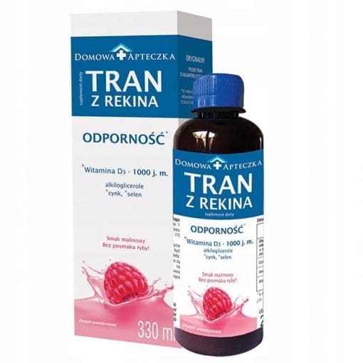 Tran z rekina smak malinowy od 3 roku - 330ml