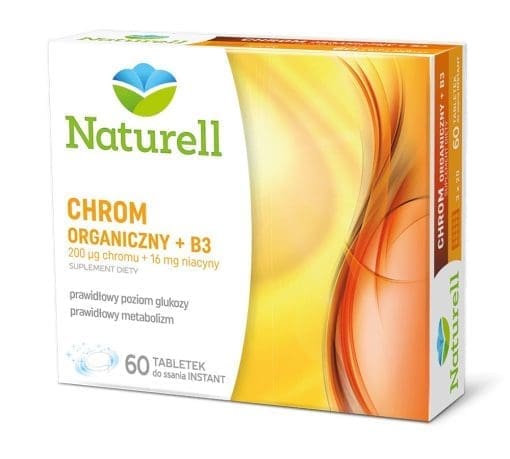 Naturell Chrom organiczny 0,2mg + witamina B3 16mg -  60 tabletek do ssania