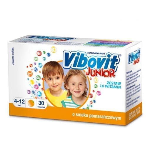 Vibovit Junior dla dzieci 4-12 lat smak pomarańczowy - 44saszetki
