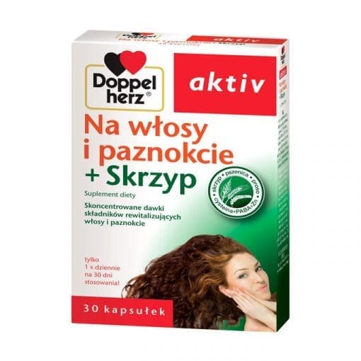 Doppelherz Aktiv Na włosy i paznokcie + Skrzyp 30 kapsułek