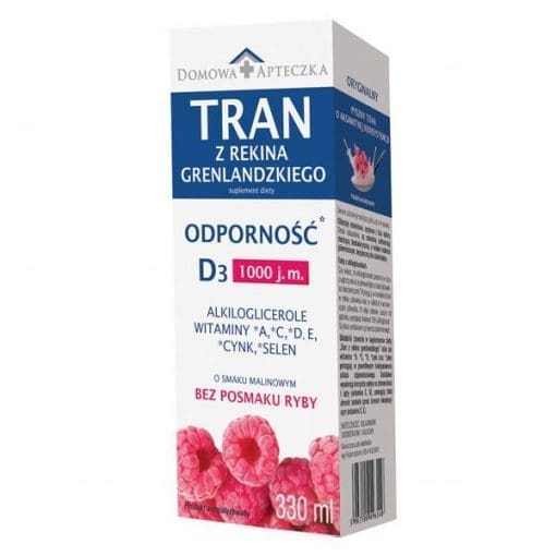 Tran z rekina smak malinowy od 3 roku - 330ml - Image 2