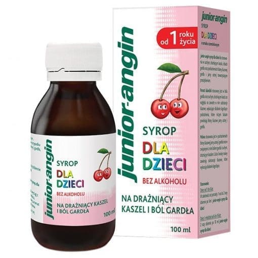 Junior-angin syrop na gardło dla dzieci 1+ o smaku wiśniowym 100 ml