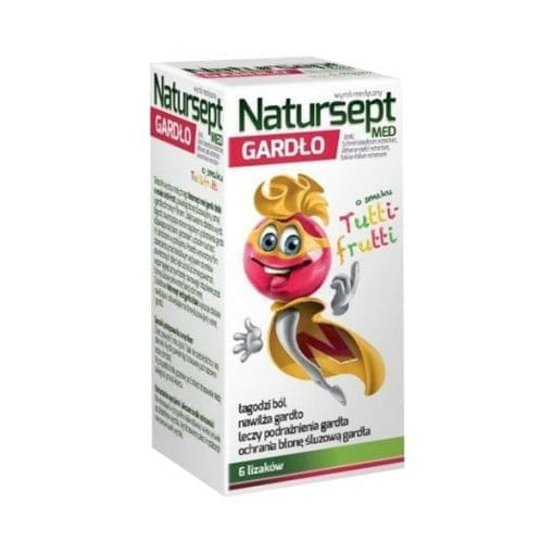 NaturSept Med Gardło lizaki o smaku tutti frutti 6 sztuk
