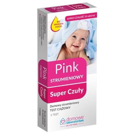 Pink test ciążowy strumieniowy super czuły - 1sztuka