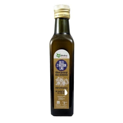 EkaMedica olej z nasion lnu tłoczony na zimno z dodatkiem witaminy E 250 ml